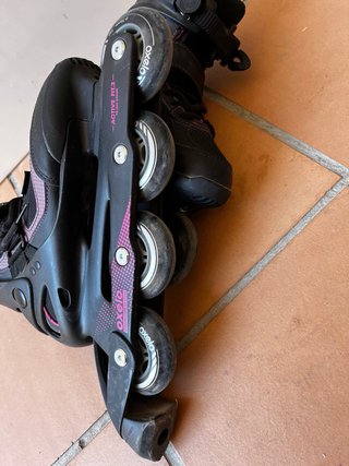 Patines Oxelo Talla 39 Negros y Rosas