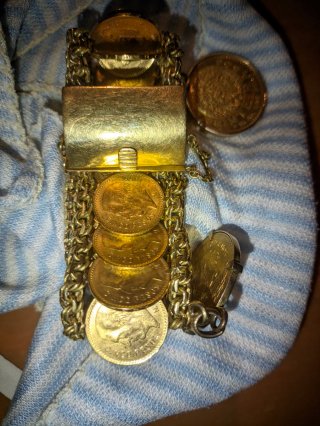 Pulsera oro monedas mexicanas