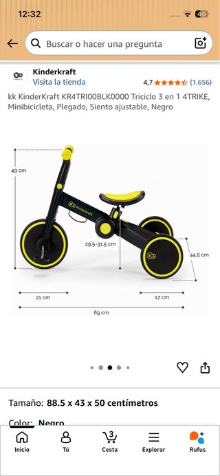 Triciclo Kinderkraft 2 en 1