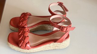 Sandalias Alpargatas cuña teja trenzadas