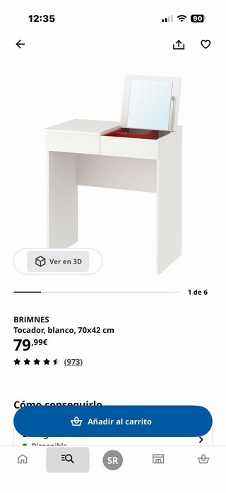 Tocador escritorio IKEA blanco con espejo