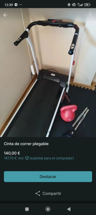 Cinta de correr plegable