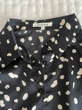 Camisa Sweet Miss Estampado Negro Blanco Talla L