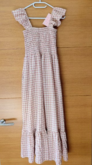 Vestido midi estampado vichy