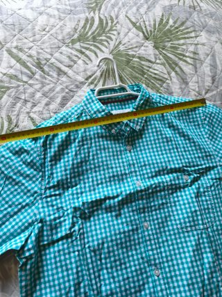 Camisa cuadros turquesa Cedarwood Talla S