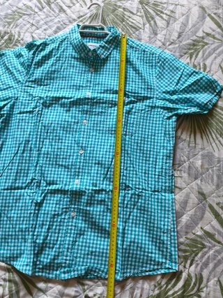 Camisa cuadros turquesa Cedarwood Talla S
