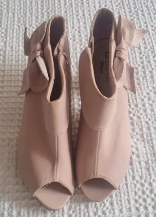 Botines Peep Toe Rosa Nude T40 Blanco Shoes