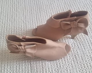 Botines Peep Toe Rosa Nude T40 Blanco Shoes