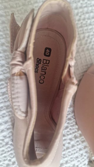 Botines Peep Toe Rosa Nude T40 Blanco Shoes