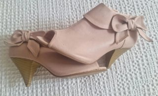Botines Peep Toe Rosa Nude T40 Blanco Shoes
