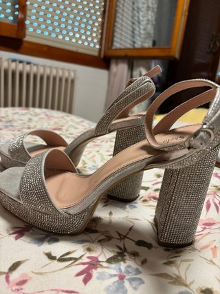Sandalias fiesta plata talla 41