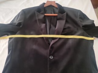 Chaqueta de vestir hombre negra terciopelo.