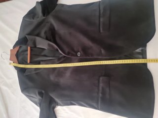Chaqueta de vestir hombre negra terciopelo.