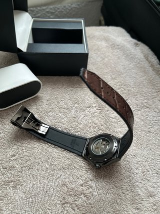 Reloj Hublot Automático Cuero Marrón Negro