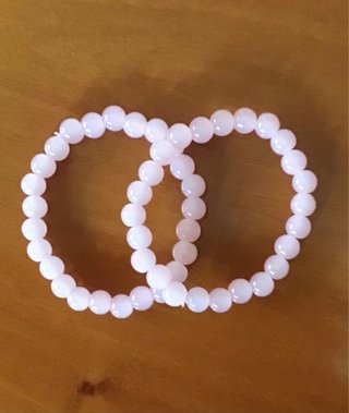 Set 2 bracciali perline rosa