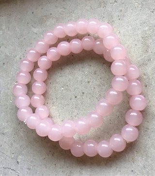 Set 2 bracciali perline rosa