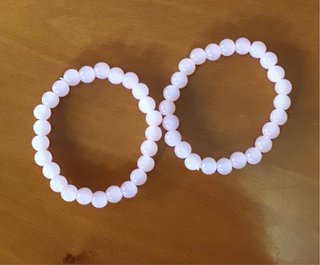 Set 2 bracciali perline rosa