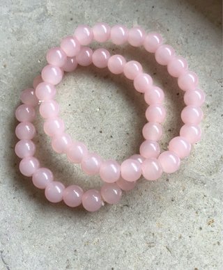Set 2 bracciali perline rosa