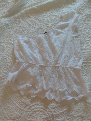 Camiseta Ibicenca Asimétrica Blanca L