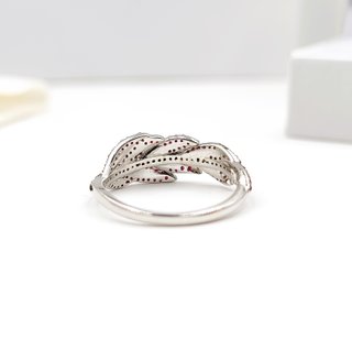 Anillo Plata con Rubíes Naturales