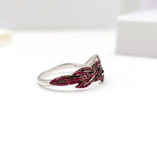 Anillo Plata con Rubíes Naturales