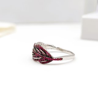 Anillo Plata con Rubíes Naturales