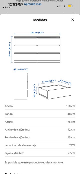 Cajonera Malm Ikea Madera