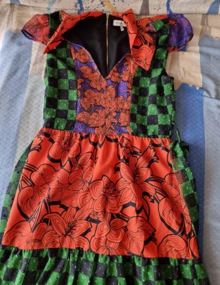 Vestito fantasia floreale e scozzese