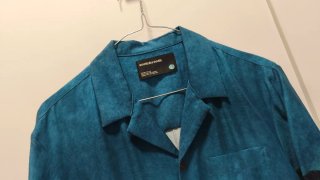 Camisa Estampada Azul/Verde Talla M