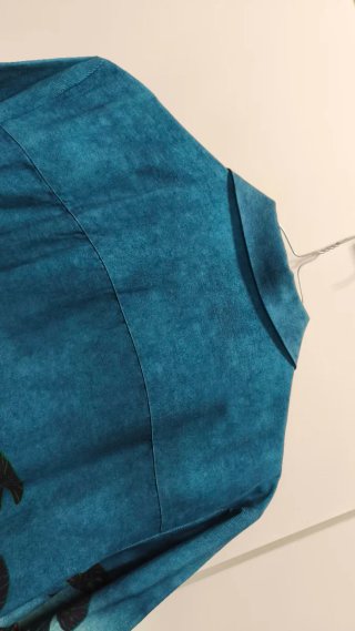Camisa Estampada Azul/Verde Talla M