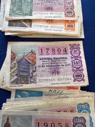 77 décimos Lotería Nacional 1977