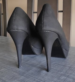 Zapatos Peep Toe Negros - Talla 39