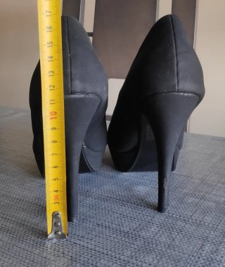 Zapatos Peep Toe Negros - Talla 39