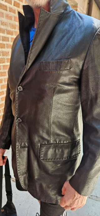 Chaqueta de cuero 3/4 Talla 46 Negra