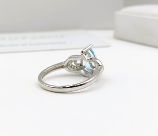 Anillo Plata Topacio Azul Cielo Natural