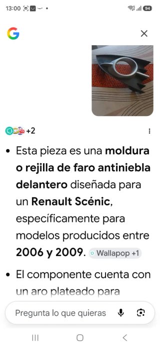 Rejillas antiniebla Renault Scenic (2 unidades)