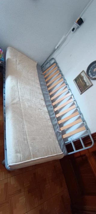 Sofá Cama Beige y Gris
