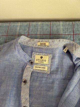 Camisa Lino Studio Classics Azul Talla L