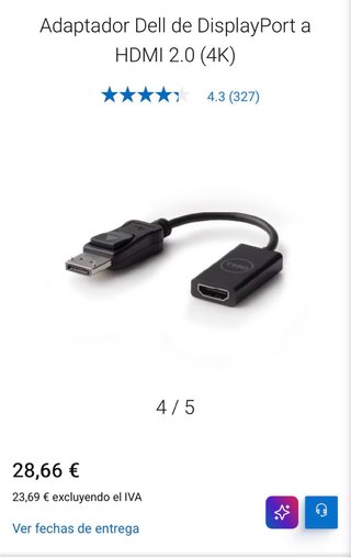 Adaptador Dell DisplayPort a HDMI
