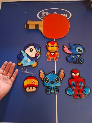 Lote Figuras Hama Beads: Stitch, Spiderman, Iron M