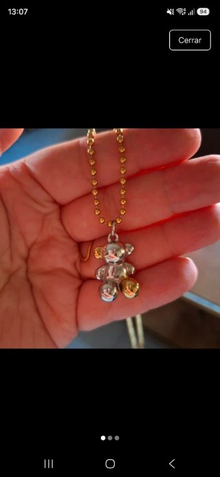 Conjunto osito dorado plateado de acero
