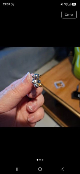 Conjunto osito dorado plateado de acero