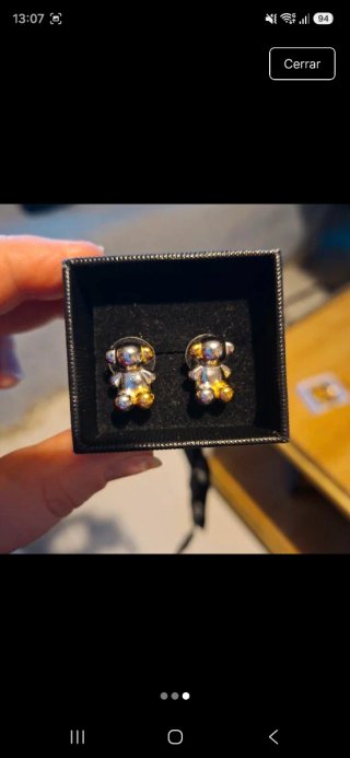 Conjunto osito dorado plateado de acero
