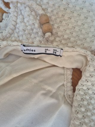 Bañador blanco con tiras y detalles, talla S - 24
