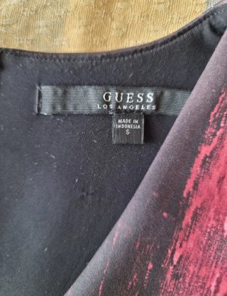 Guess Vestito Floreale Nero/Rosa