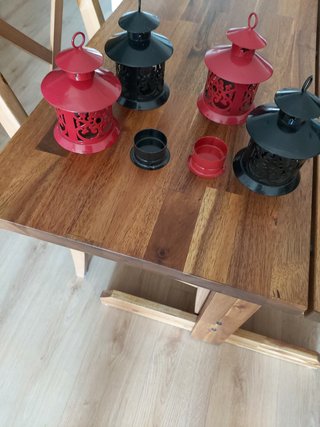 Juego 4 farolillos portavelas metal