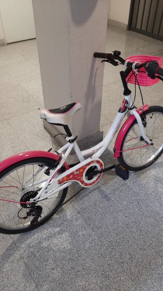 Bicicleta B-Pro niña 20 blanca y rosa