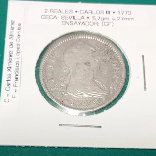 2 Reales Carlos III Sevilla 1773 CF