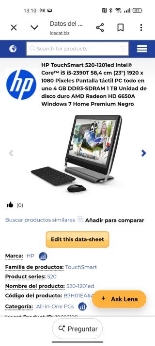HP 520pc Ordenador Monoblock