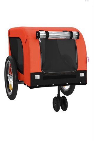 Remolque Perro Bici Negro/Naranja